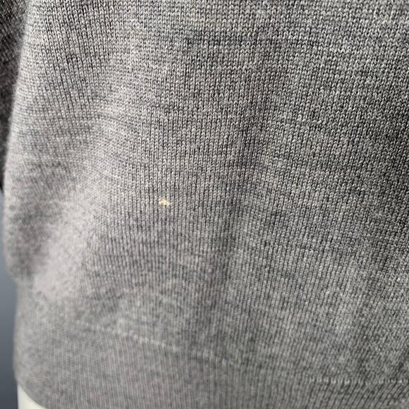 GIORGIOLINI Size M Grey Merino Wool V-Neck Pullover - Picture 5 of 8